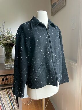 Finity Naturals Black Speckled Zip-Front Women's Jacket M